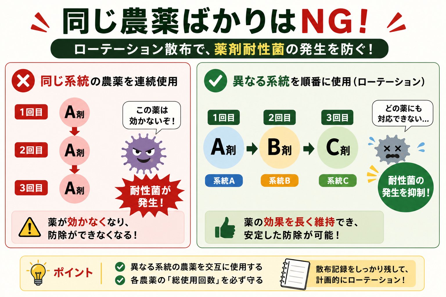 ローテーション散布