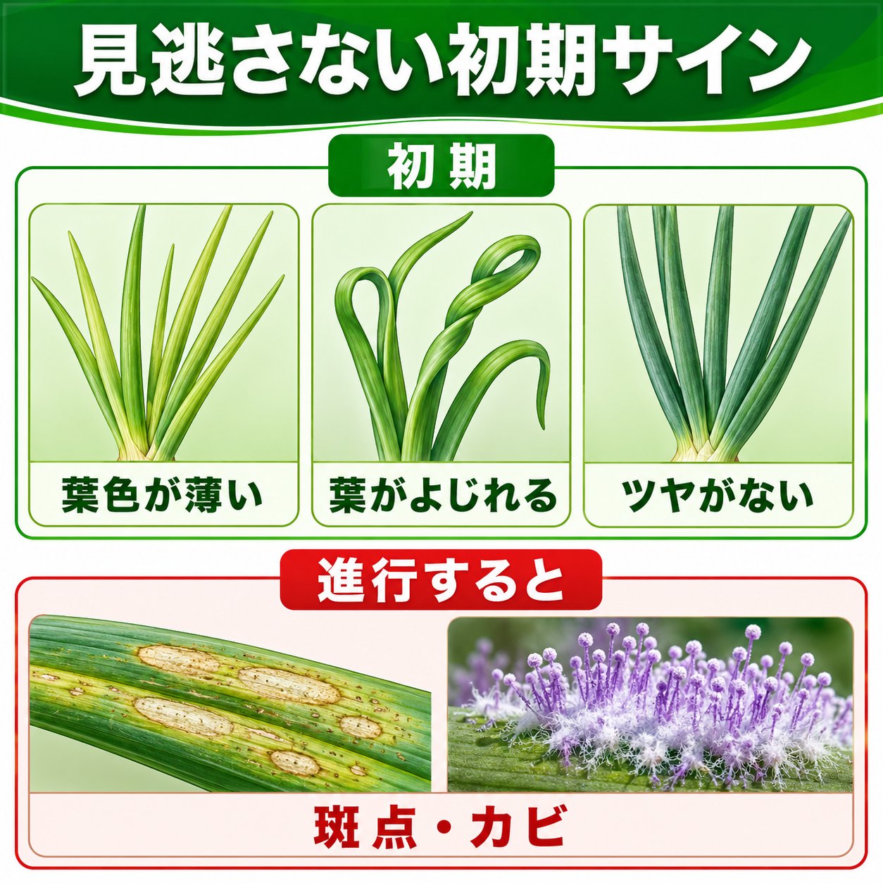 べと病の初期サイン
