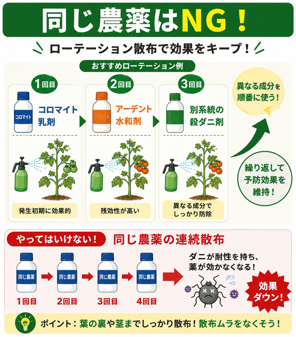 ローテーション散布