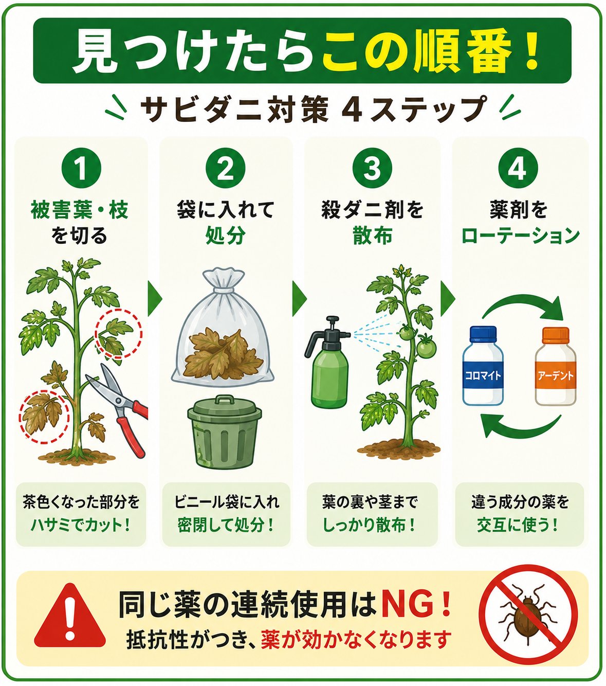 トマトサビダニの対策